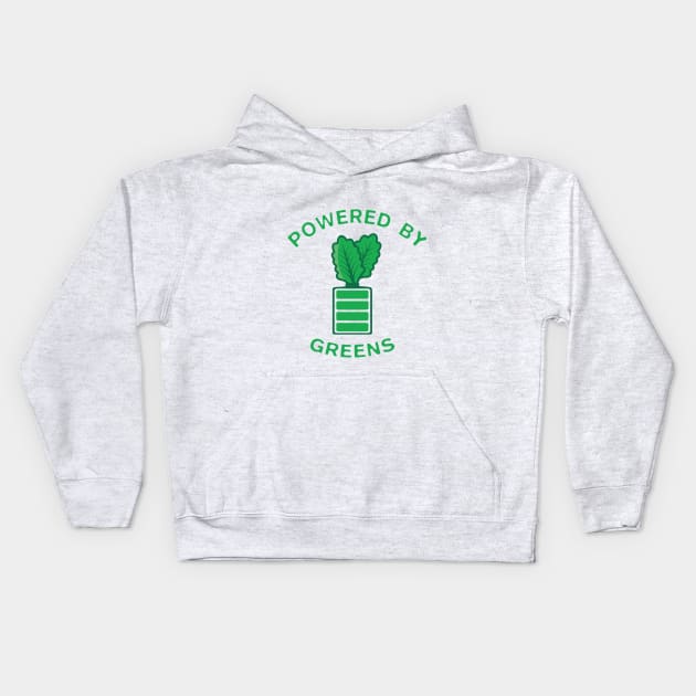 Vegan T-Shirt / Powered By Plants / Funny Vegan T-Shirt / Powered By Greens / Vegan Power Kids Hoodie by monicasan